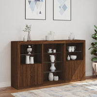 Thumbnail for Sideboard mit LED-Leuchten Braun Eichen-Optik 181,5x37x100 cm