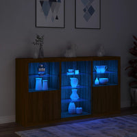 Thumbnail for Sideboard mit LED-Leuchten Braun Eichen-Optik 181,5x37x100 cm