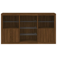 Thumbnail for Sideboard mit LED-Leuchten Braun Eichen-Optik 181,5x37x100 cm