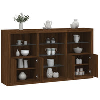 Thumbnail for Sideboard mit LED-Leuchten Braun Eichen-Optik 181,5x37x100 cm