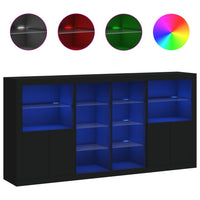 Thumbnail for Sideboard mit LED-Leuchten Schwarz 202x37x100 cm