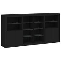 Thumbnail for Sideboard mit LED-Leuchten Schwarz 202x37x100 cm