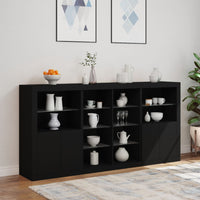Thumbnail for Sideboard mit LED-Leuchten Schwarz 202x37x100 cm