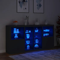 Thumbnail for Sideboard mit LED-Leuchten Schwarz 202x37x100 cm