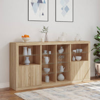 Thumbnail for Sideboard mit LED-Leuchten Sonoma-Eiche 202x37x100 cm