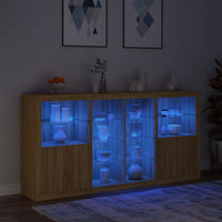 Thumbnail for Sideboard mit LED-Leuchten Sonoma-Eiche 202x37x100 cm