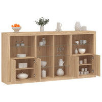 Thumbnail for Sideboard mit LED-Leuchten Sonoma-Eiche 202x37x100 cm