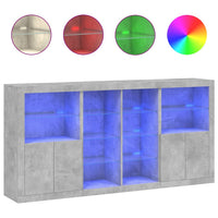 Thumbnail for Sideboard mit LED-Leuchten Betongrau 202x37x100 cm
