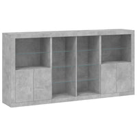Thumbnail for Sideboard mit LED-Leuchten Betongrau 202x37x100 cm