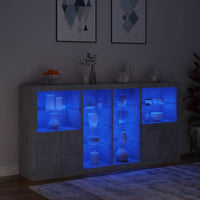 Thumbnail for Sideboard mit LED-Leuchten Betongrau 202x37x100 cm