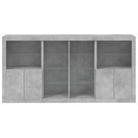 Thumbnail for Sideboard mit LED-Leuchten Betongrau 202x37x100 cm