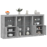 Thumbnail for Sideboard mit LED-Leuchten Betongrau 202x37x100 cm