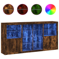 Thumbnail for Sideboard mit LED-Leuchten Räuchereiche 202x37x100 cm
