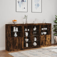Thumbnail for Sideboard mit LED-Leuchten Räuchereiche 202x37x100 cm