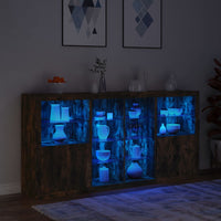 Thumbnail for Sideboard mit LED-Leuchten Räuchereiche 202x37x100 cm