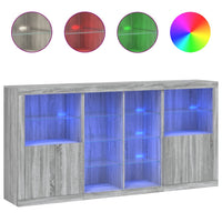 Thumbnail for Sideboard mit LED-Leuchten Grau Sonoma 202x37x100 cm