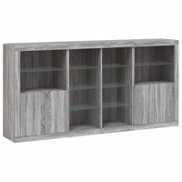 Thumbnail for Sideboard mit LED-Leuchten Grau Sonoma 202x37x100 cm