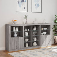 Thumbnail for Sideboard mit LED-Leuchten Grau Sonoma 202x37x100 cm