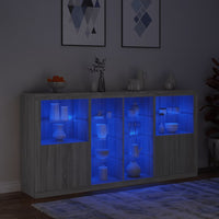Thumbnail for Sideboard mit LED-Leuchten Grau Sonoma 202x37x100 cm