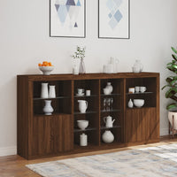 Thumbnail for Sideboard mit LED-Leuchten Braun Eichen-Optik 202x37x100 cm