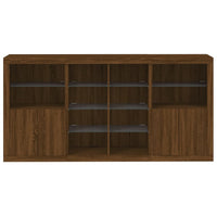 Thumbnail for Sideboard mit LED-Leuchten Braun Eichen-Optik 202x37x100 cm