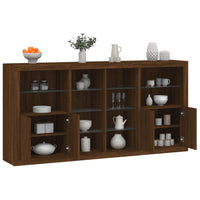 Thumbnail for Sideboard mit LED-Leuchten Braun Eichen-Optik 202x37x100 cm