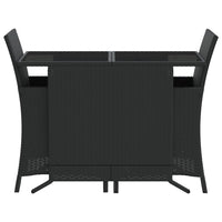 Thumbnail for 3-tlg. Bistro-Set mit Kissen Schwarz Poly Rattan