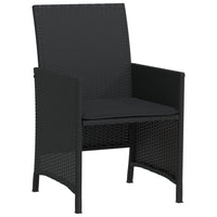 Thumbnail for 3-tlg. Bistro-Set mit Kissen Schwarz Poly Rattan