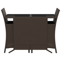 Thumbnail for 3-tlg. Bistro-Set mit Kissen Braun Poly Rattan