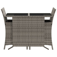 Thumbnail for 3-tlg. Bistro-Set mit Kissen Grau Poly Rattan
