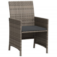 Thumbnail for 3-tlg. Bistro-Set mit Kissen Grau Poly Rattan