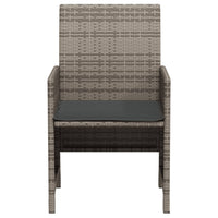 Thumbnail for 3-tlg. Bistro-Set mit Kissen Grau Poly Rattan