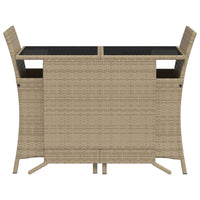 Thumbnail for 3-tlg. Bistro-Set mit Kissen Beigemischung Poly Rattan