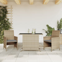 Thumbnail for 3-tlg. Bistro-Set mit Kissen Beigemischung Poly Rattan
