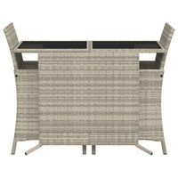 Thumbnail for 3-tlg. Bistro-Set mit Kissen Hellgrau Poly Rattan
