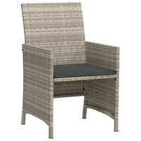 Thumbnail for 3-tlg. Bistro-Set mit Kissen Hellgrau Poly Rattan