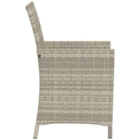 Thumbnail for 3-tlg. Bistro-Set mit Kissen Hellgrau Poly Rattan