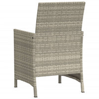 Thumbnail for 3-tlg. Bistro-Set mit Kissen Hellgrau Poly Rattan