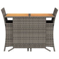 Thumbnail for 3-tlg. Bistro-Set mit Kissen Grau Poly Rattan