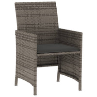 Thumbnail for 3-tlg. Bistro-Set mit Kissen Grau Poly Rattan