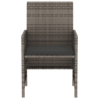 Thumbnail for 3-tlg. Bistro-Set mit Kissen Grau Poly Rattan