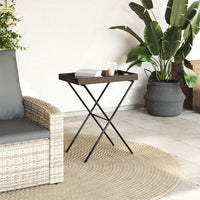 Thumbnail for Tabletttisch Klappbar Braun 65x40x75 cm Poly Rattan