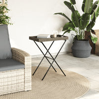 Thumbnail for Tabletttisch Klappbar Grau 65x40x75 cm Poly Rattan