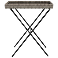 Thumbnail for Tabletttisch Klappbar Grau 65x40x75 cm Poly Rattan