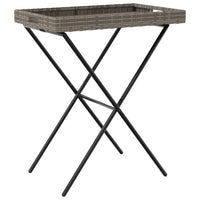 Thumbnail for Tabletttisch Klappbar Grau 65x40x75 cm Poly Rattan