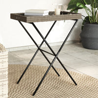 Thumbnail for Tabletttisch Klappbar Grau 65x40x75 cm Poly Rattan