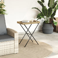 Thumbnail for Tabletttisch Klappbar Beige 65x40x75 cm Poly Rattan