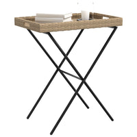 Thumbnail for Tabletttisch Klappbar Beige 65x40x75 cm Poly Rattan