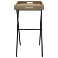 Thumbnail for Tabletttisch Klappbar Beige 65x40x75 cm Poly Rattan