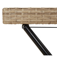 Thumbnail for Tabletttisch Klappbar Beige 65x40x75 cm Poly Rattan